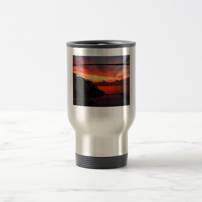Sunset in the Gulf of Mexico by Nature Bug Travel Mug (Center)