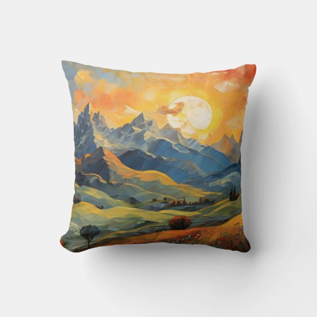 Sunset in the mountains cushion (Front)