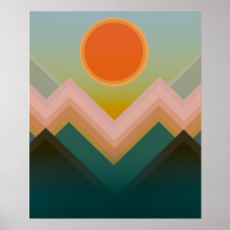 Sunset in the Mountains Poster