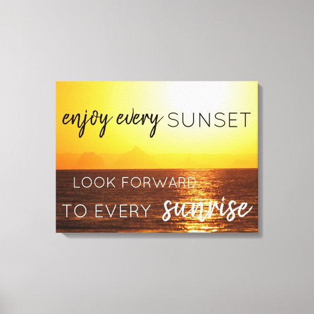 Sunset in the Mountains Wall Art with Quote (Front)