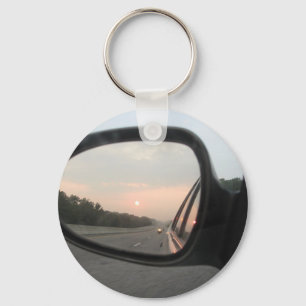 Sunset in the Rearview Mirror Key Ring