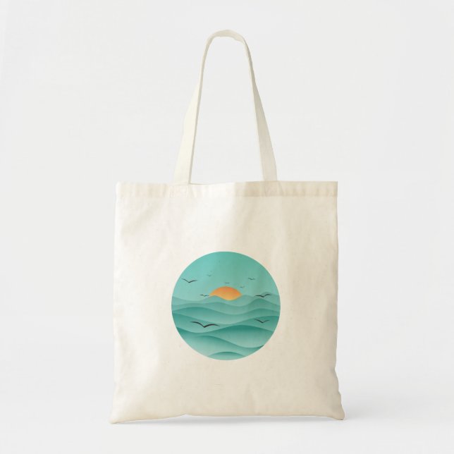 sunset in the sea classic tote bag (Front)