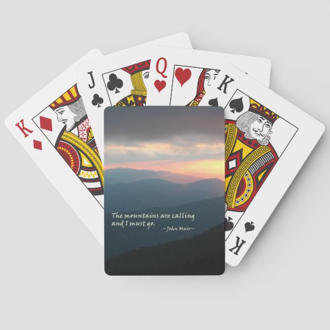 Sunset in the Smokies: Mtns are calling / Muir Playing Cards (Back)