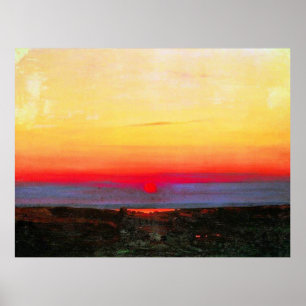 Sunset in the Steppes by the Sea, fine art Poster