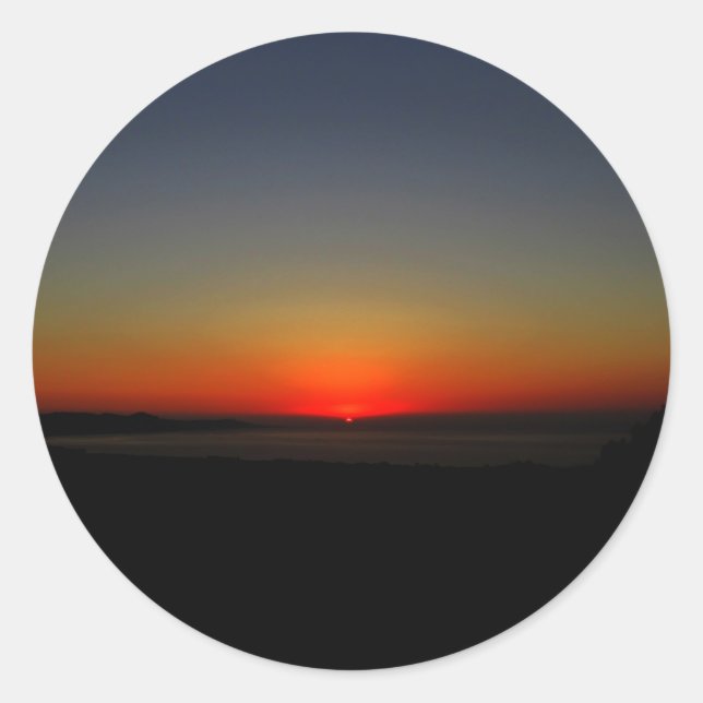 Sunset in the Water Classic Round Sticker (Front)