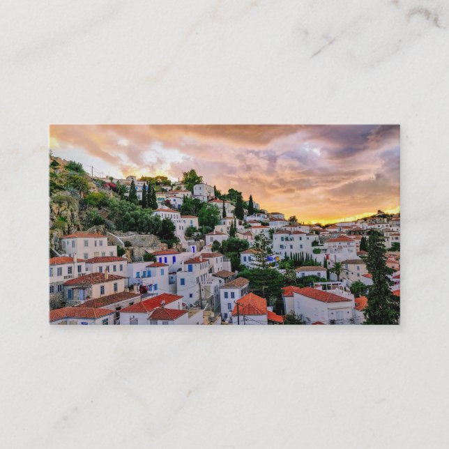 SUNSET IN TRADITIONAL GREECE ENCLOSURE CARD (Front)