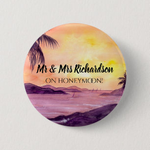 Sunset in Tropics by Farida Greenfield 6 Cm Round Badge