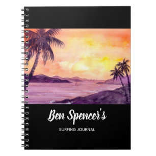 Sunset in Tropics by Farida Greenfield Spiral Notebook