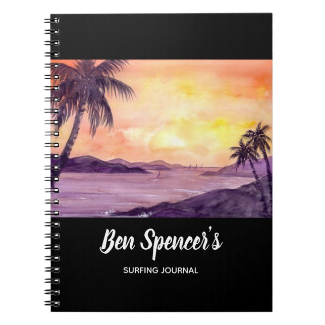 Sunset in Tropics by Farida Greenfield Spiral Notebook (Front)