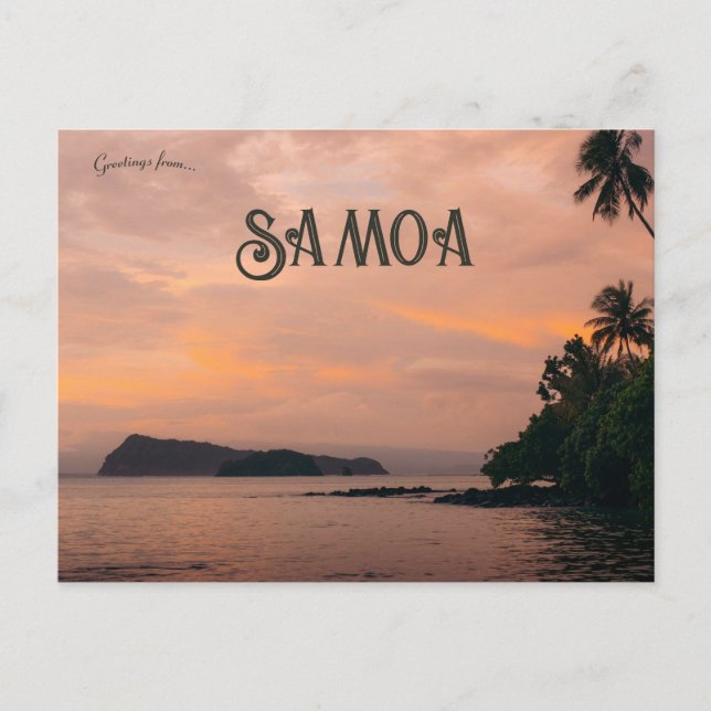 Sunset in Upolu Samoa Postcard (Front)