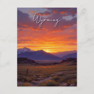 Sunset in Wyoming Travel Postcard