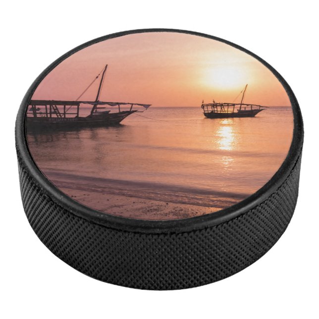 Sunset in Zanzibar Hockey Puck (3/4)