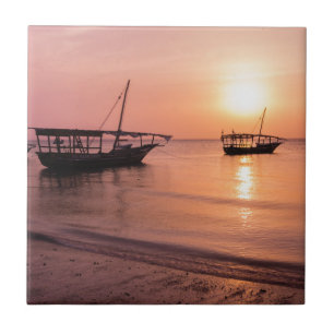 Sunset in Zanzibar Tile