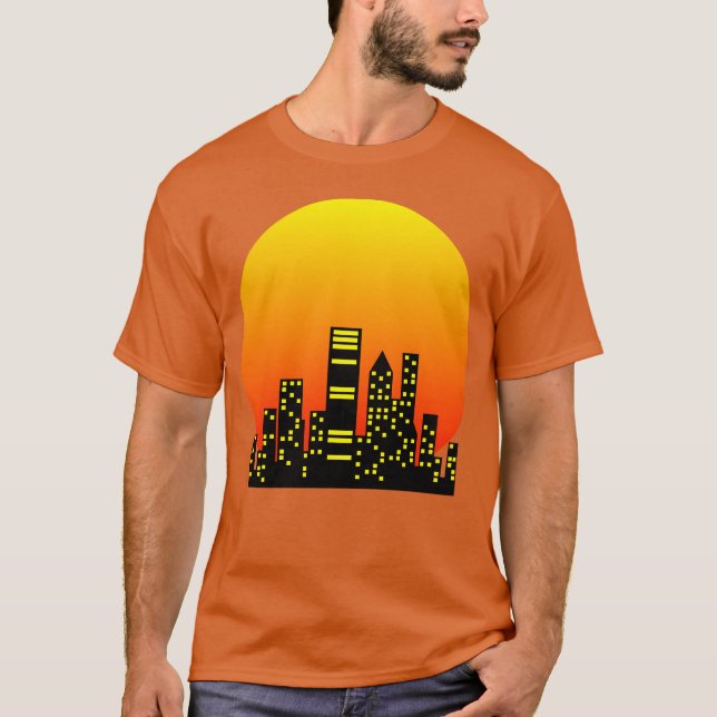 Sunset Inhe City funny T-Shirt (Front)