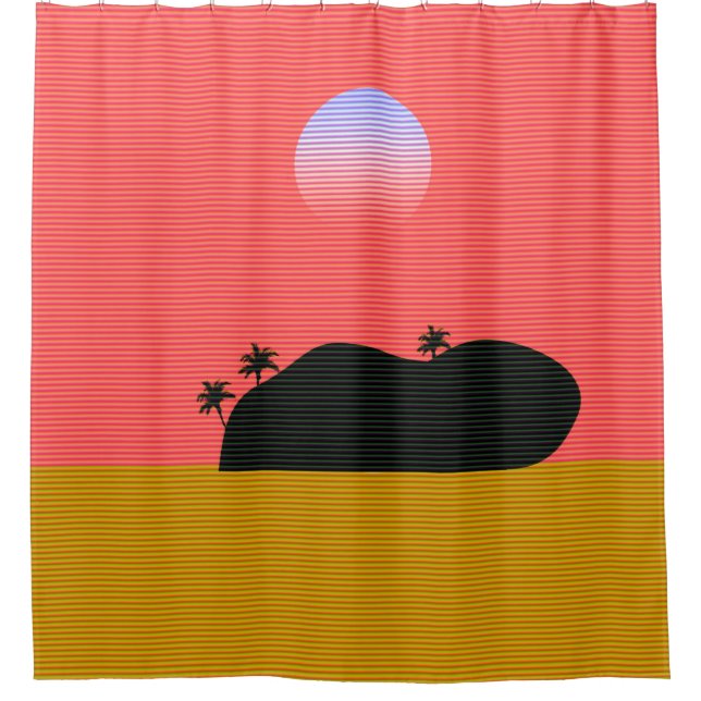 Sunset Island Shower Curtain (Front)