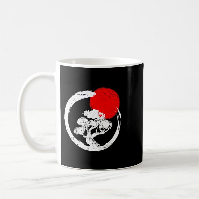 Sunset Japan Bonsai Tree Buddhist Bonsai Tree Coffee Mug (Left)