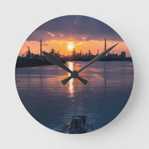 Sunset Japan Sky Round Clock