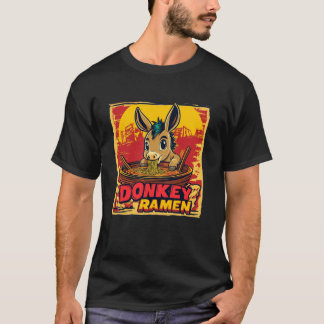 Sunset Japanese Art Noodle Lover Cute Donkey Foal  T-Shirt