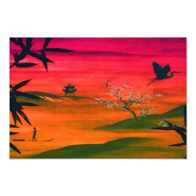 SUNSET JAPANESE LANDSCAPE ART PRINT (Front)