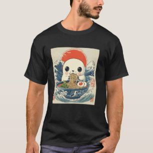 Sunset Japanese Mt. Fuji Noodle Lover Seal Pup Ram T-Shirt