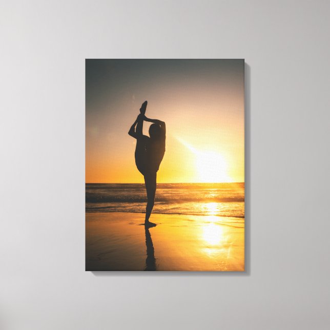 Sunset jogging Premium Wrapped Canvas (Gloss) (Front)