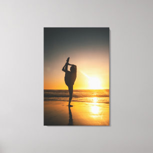 Sunset jogging Premium Wrapped Canvas (Gloss)