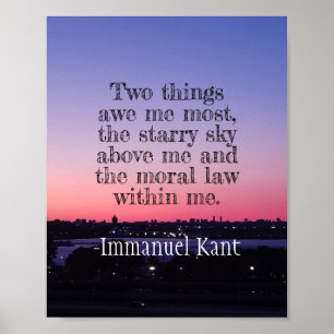 Sunset Kant Motivational Quote Awe Poster