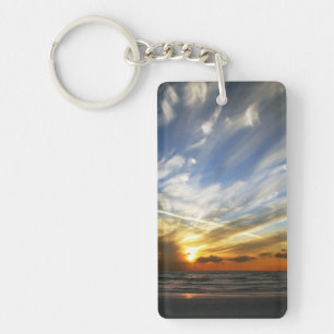 Sunset Keychain Two Sided