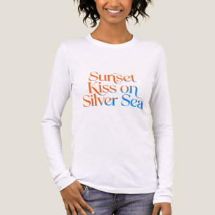 Sunset Kiss on Silver Sea Gradient Typography Long Tri-Blend Shirt