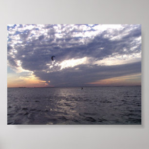 Sunset Kiteboarding Poster