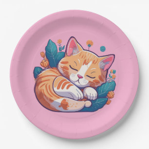 Sunset Kitty Paper Plate
