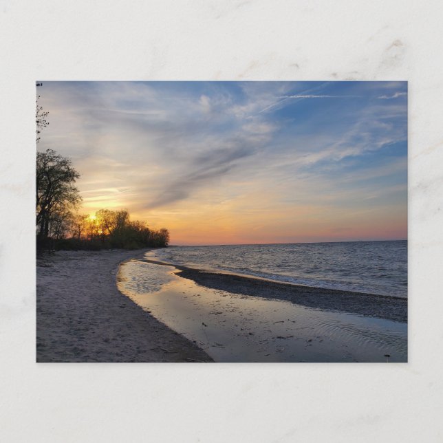 Sunset, Lake Erie, Ohio Postcard (Front)