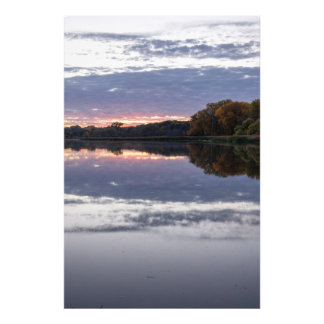 Sunset Lake Faux Wrapped Canvas Print