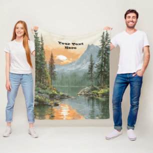 Sunset Lake Fleece Blanket