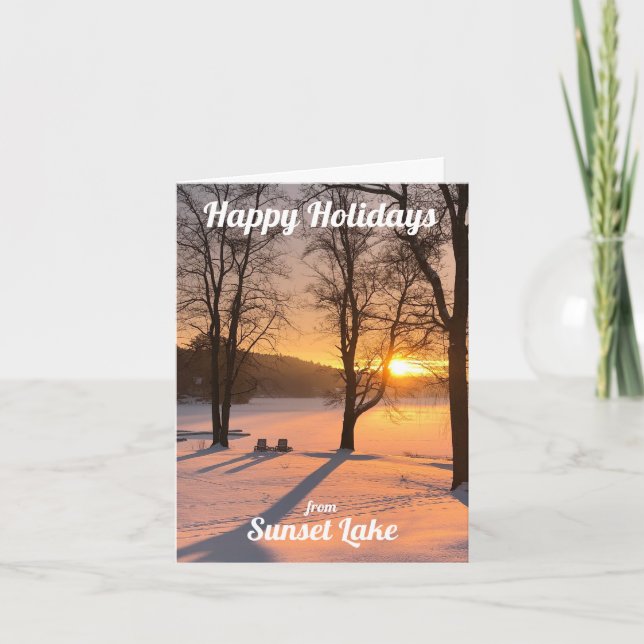 Sunset Lake Holiday Card (Front)