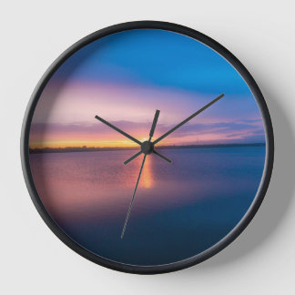 Sunset Lake Landscape Photography Wall Clock – Sce
