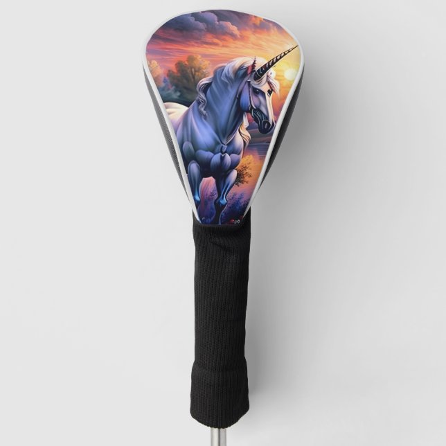 Sunset Lake River Unicorn Seven Golf Head Cover (Front)