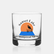 Sunset Lake Whiskey Glass