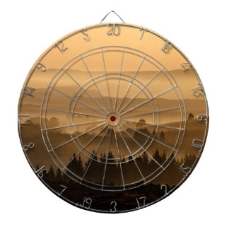 Sunset landscape dartboard