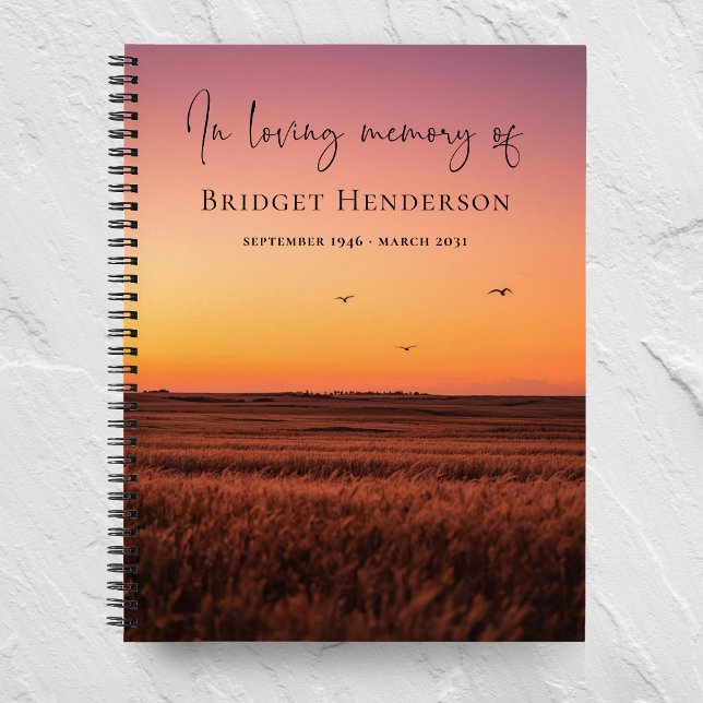 Sunset Landscape In Loving Memory Memorial Guest Notebook (Creator Uploaded)