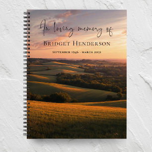Sunset Landscape In Loving Memory Memorial Guest Notebook