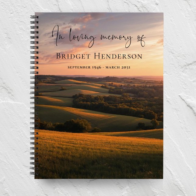 Sunset Landscape In Loving Memory Memorial Guest Notebook (Creator Uploaded)