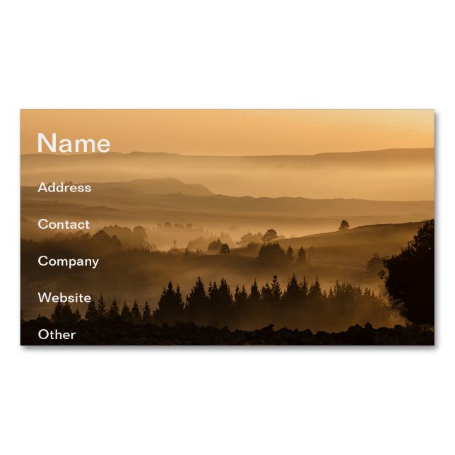 Sunset landscape magnetic business card (Front)