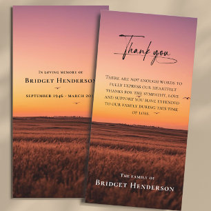 Sunset Landscape Sympathy Thank You Memorial Card