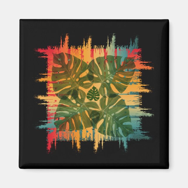 SUNSET LEAFY TROPICAL MAGNET (Front)