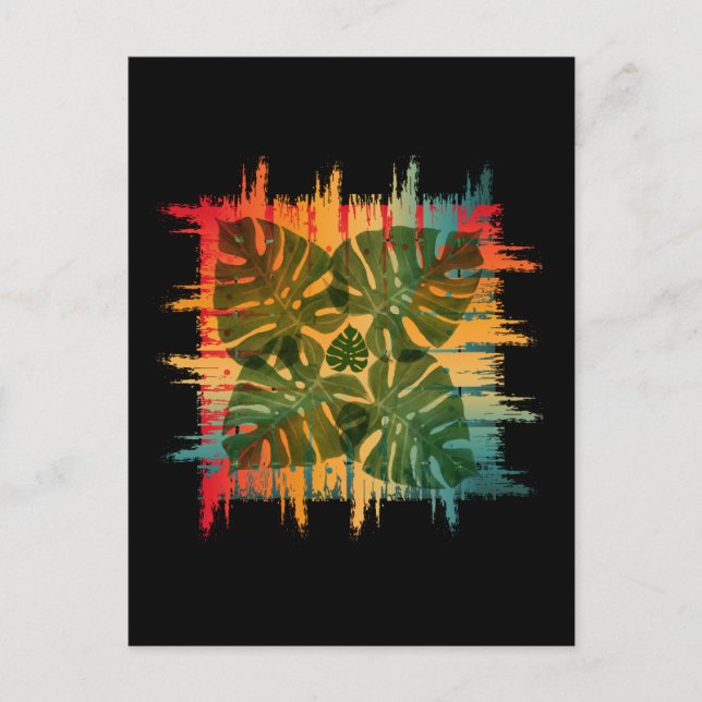 SUNSET LEAFY TROPICAL POSTCARD (Front)