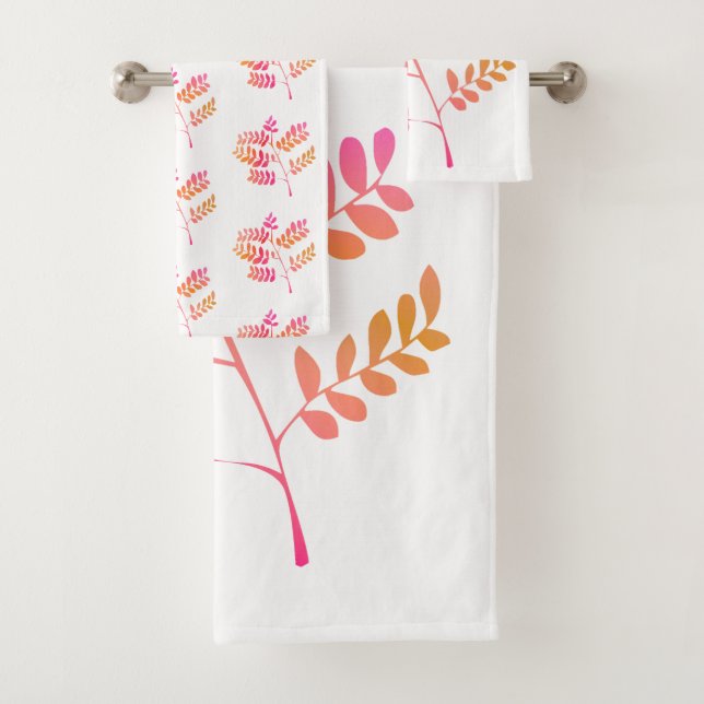 Sunset Leaves  Bath Towel Set (Insitu)