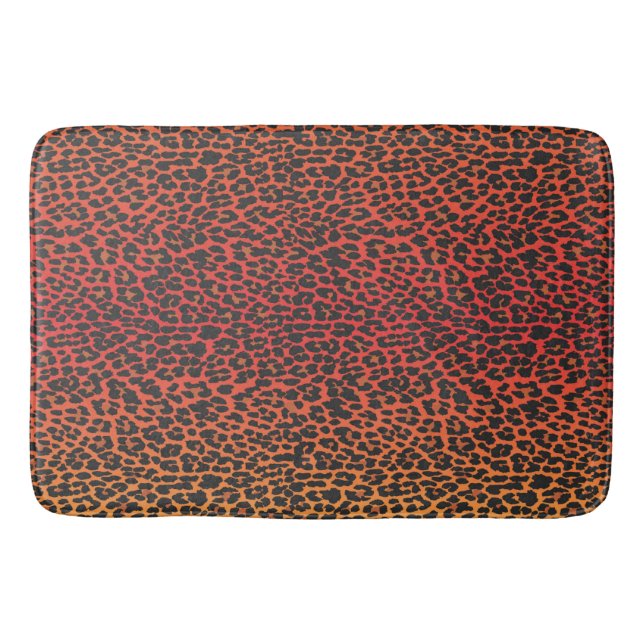 Sunset Leopard Skin Print Bath Mat (Front)