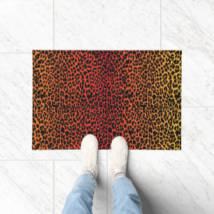 Sunset Leopard Skin Print Doormat