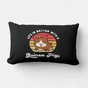 Sunset Life Better With A Guinea Pig Cute Pet Lumbar Cushion